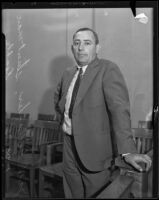 Jack Gallagher in court for injuring actress, Los Angeles, 1935