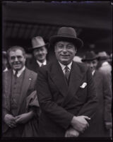 Journalist Franco Ciarlantini arriving at the Southern Pacific railroad station, Los Angeles, 1929