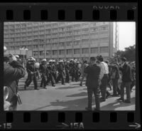 Avenue of the Stars cleared by police during Lyndon Johnson visit - B