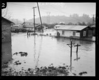 Ingledale Terrace flooded during storm, Los Angeles, 1927