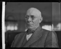 Jefferson Myers speaks at the harbor and foreign trade committee luncheon, Los Angeles, 1928