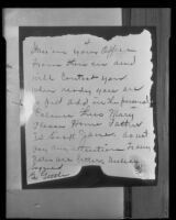Letter purportedly written by William F. Gettle during his five-day kidnapping ordeal, 1934