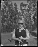 E. A. S. Hopping in a polo field, Los Angeles (?), 1939