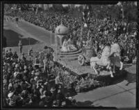 "Conquest of India" float at the Tournament of Roses Parade, Pasadena, 1936