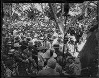 Crowd gathered at the annual midsummer Iowa Picnic in Bixby Park, Long Beach, 1926