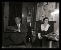 Rodman Robeson and Helen A. Hamilton Robeson meet at City Hall after a 22-year separation, Los Angeles, 1931