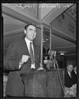 Hamilton Fish, Jr. makes a speech, Los Angeles, 1935