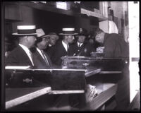 David H. Clark being booked at the police station, Los Angeles, 1931