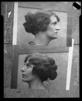 A comparison of the side profiles of Aimee Semple McPherson and Lorraine Wiseman, Los Angeles, 1926