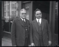 Chief of Police James E. Davis and Deputy Chief Cleveland Heath, Los Angeles, 1926