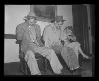 Emmet Perkins, Jack Santo and Barbara Graham shortly after their capture, Los Angeles, 1953