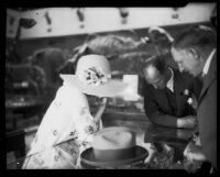 Lois, Princess of Denmark, with the party accompanying Crown Prince Gustav Adolf of Sweden at the Natural History Museum, Los Angeles, 1926