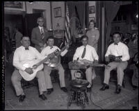 Los Angeles Times Aloha String Quartet performing for radio, Los Angeles, 1927