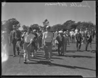 Lucille Robinson with other golfers at the Los Angeles Country Club, Los Angeles, 1934