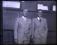 Prince Leopold of Prussia and Baron Cerrini before their train departure, Los Angeles, 1930