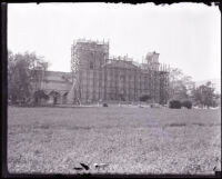 Mission Santa Barbara under restoration after the earthquake, Santa Barbara, 1925