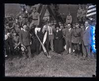 Judge Benjamin Bledsoe at the Pacific Military Academy's ground breaking, Culver City, 1925