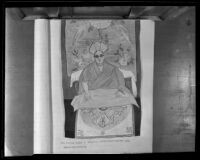 A drawing of Bogdo Khan Panchen Lama Hutuktu Gehen, the Living Buddha of Mongolia, Ulaanbaatar, 1935