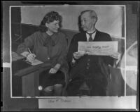 Rebecca Webb and 82-year-old subscriber Charles F. Dean, Los Angeles, 1938