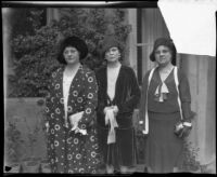 Grace Stoermer, Julia Macbeth, and Mayme Bonham gather at the Women's Athletic Club, Los Angeles, 1930