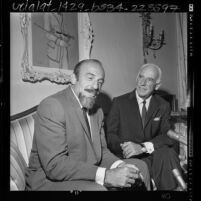 Mitch Miller with Walter N. Marks after being named national chairman of Brotherhood Week, Calif., 1964