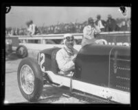 Race car driver Leon Duray seated in number 12 car in Culver City, Calif., 1927