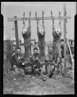 Deer hunters Don Eminger, Ernest E. Stubblefield, and Dr. C. R. Casebeer, Sandberg vicinity, 1935