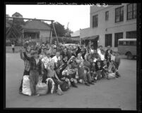 Group of boys leaving for Camp St. Vincent de Paul at Jackson Lake in Angeles Forest, Calif., 1949