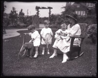 Tennis player May Sutton Bundy with her children, Los Angeles, 1910s