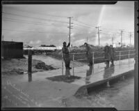 Los Angeles County Flood Control crew monitors Ballona Creek, Los ...