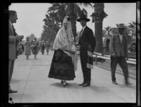 Santa Barbara Fiesta, couple dressed as early Californians, Santa Barbara, 1927