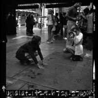 Tourists at the Hollywood Walk of Fame, Hollywood (Los Angeles), 1972