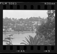 Houses and landscape surrounding Silver Lake in Los Angeles, Calif., 1984