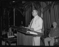 Dean Roscoe Pound of Harvard Law School at the American Bar Association, Los Angeles, 1935