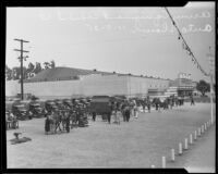 Motorized Army equipment on display at the Automobile Show at the Pan Pacific Auditorium, Los Angeles, 1935