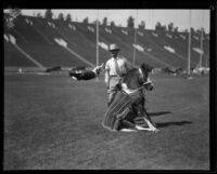 Animal performers in Shrine Circus, Los Angeles Memorial Coliseum, Los Angeles, 1929