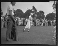 Joyce Wethered golfs at the Wilshire Country Club, Los Angeles, 1935