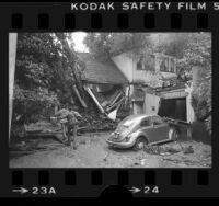 House at 5843 Tuxedo Terrace damaged by landslide, Los Angeles, Calif., 1978