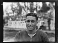 Athlete at a track meet for Occidental College and Pomona College, Los Angeles, 1932