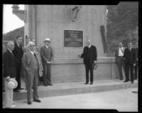 Herbert Hoover at the dedication of Morris Dam, Los Angeles, 1934