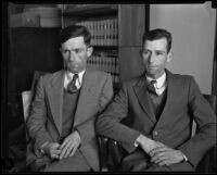 Clarence Townsend and Kenneth L. Mayes, striking street car operators, accused of purchasing dynamite, Los Angeles, 1934