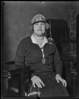 Mrs. Fern Carlin, defense witness in trial against councilman Carl I. Jacobson, Los Angeles, 1927