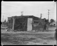 Home in Alameda shanty town, Los Angeles, 1930s