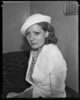 Merna Kennedy at husband, Busby Berkeley's trial, Los Angeles, 1934