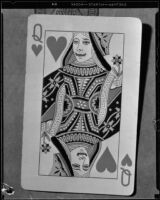 Playing card sent between Charles Johnston and Dorothy Smith, Monrovia, 1934