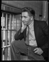 Harry Gross poses in prison, waiting for trial, Los Angeles, 1935