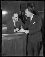 Robert Noble speaks with witness Earle E. Kynette, Los Angeles, 1939