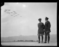 U.S. Army Major General James E. Fechet and Brigadier General William E. Gillmore at United Airport air show, Burbank, 1930