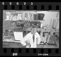 Dr. Robert P. Gale in his molecular biology laboratory at UCLA Medical Center, 1988