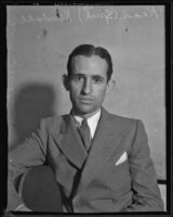 Read "Speed" Kendall, Los Angeles Times columnist, Los Angeles, 1936